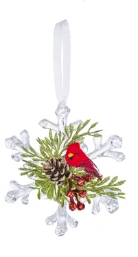 Kissing Crystal - Snowflake with Cardinal (Assorted Styles)