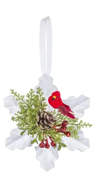 Kissing Crystal - Snowflake with Cardinal (Assorted Styles)
