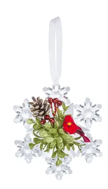 Kissing Crystal - Snowflake with Cardinal (Assorted Styles)